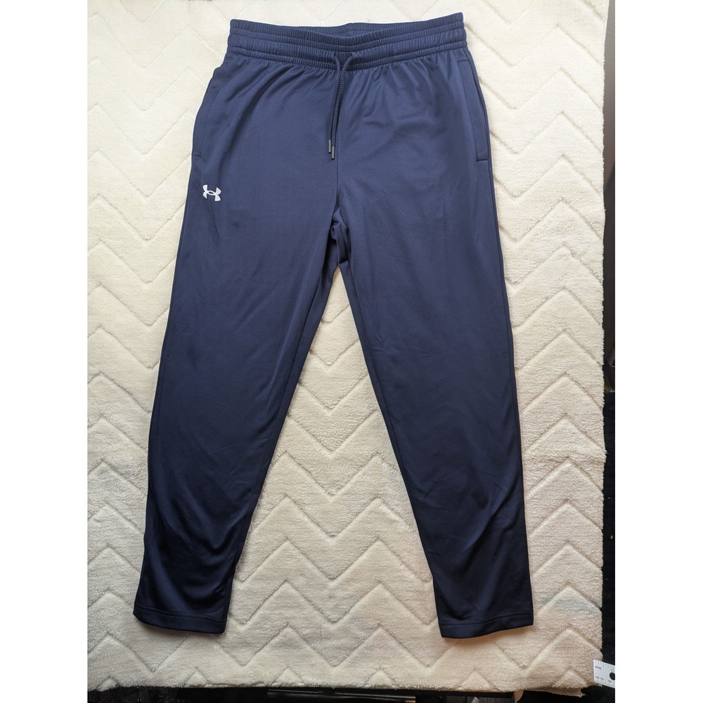 Under Armour Mens Navy Blue Loose Fit Drawstring Athletic Jogger Pants Large